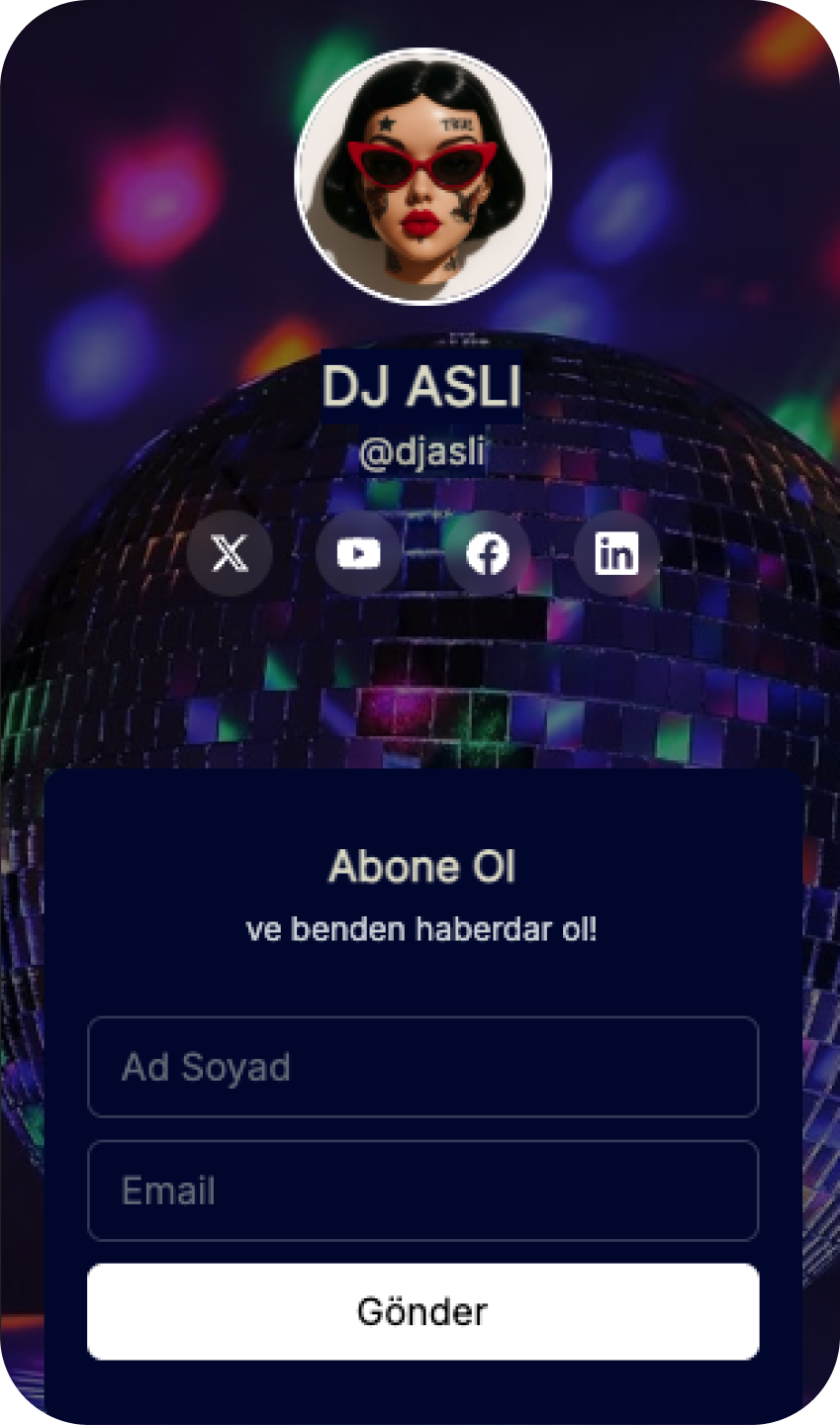 Link-in-bio hero section